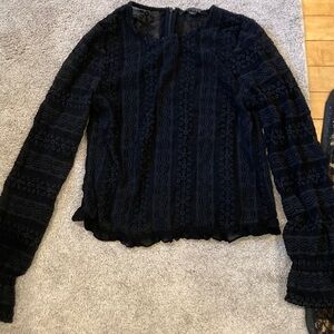 All Saints Black Lace Blouse